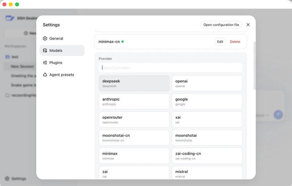 DSH Desktop project preview